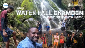 Enamben Waterfall, the natural charm of Logotpaga Village that brings coolness, tranquility, and hope for the development of tourism in the Papua Mountains.